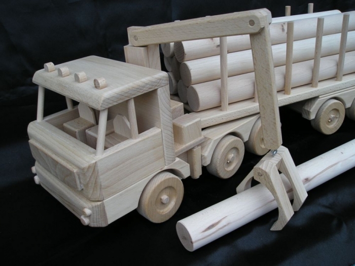 Ciężarówka, ciężarówka z przyczepą, leśnictwo drewna, zabawka prezent